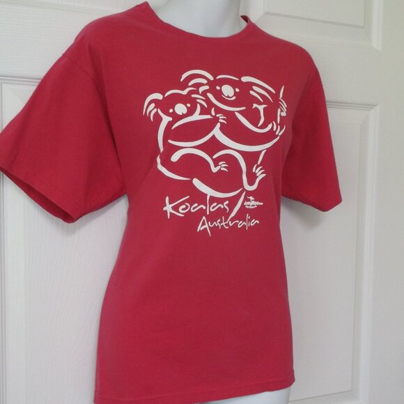 Joey Roo Australia Women's PINK Koala Bear Graphic T-Shirt Top ~ Size Medium - Picture 4 of 6